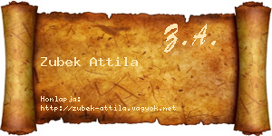 Zubek Attila névjegykártya